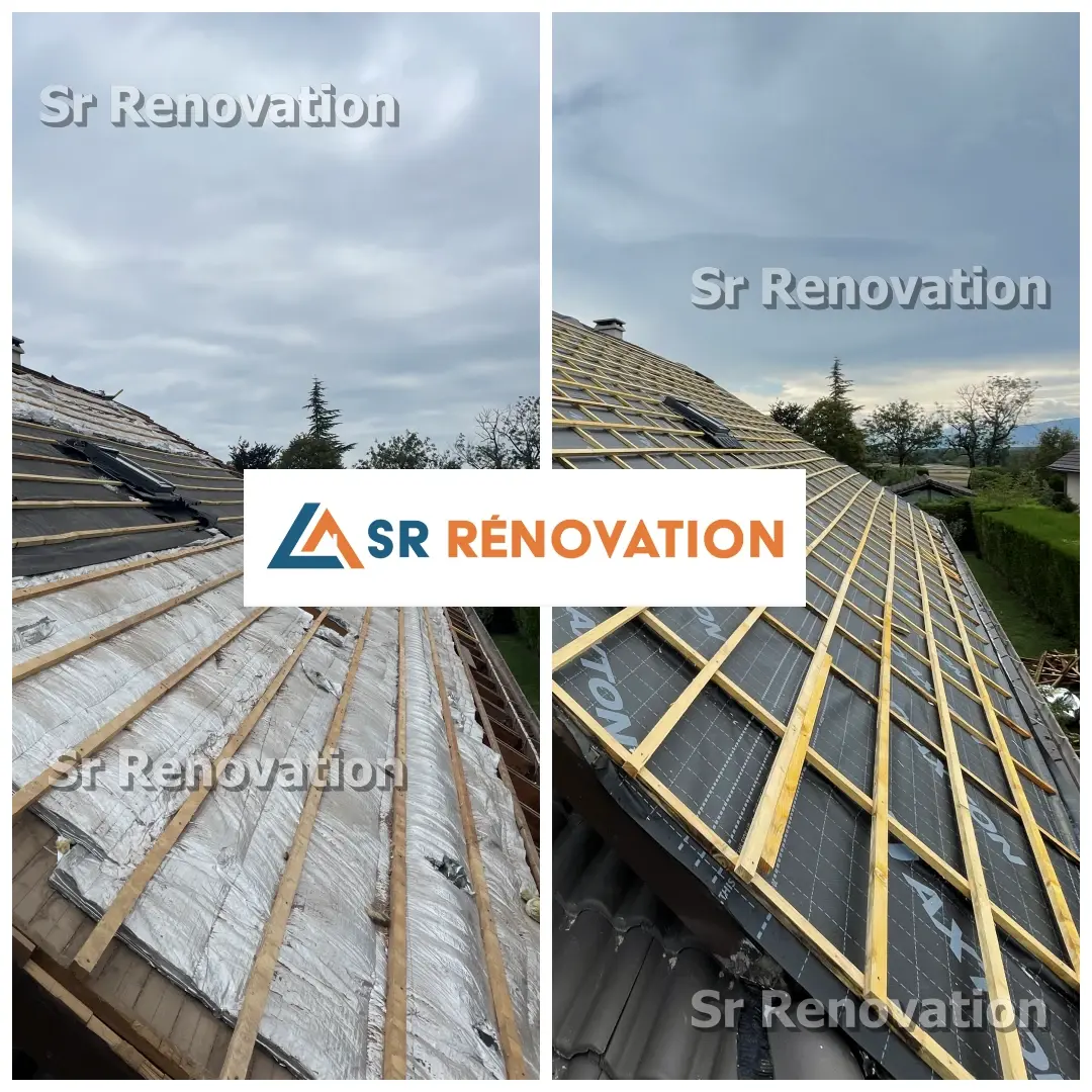 Exemple de couverture / rénovation de toiture réalisé par SR Rénovation à Montmorot dans le Jura