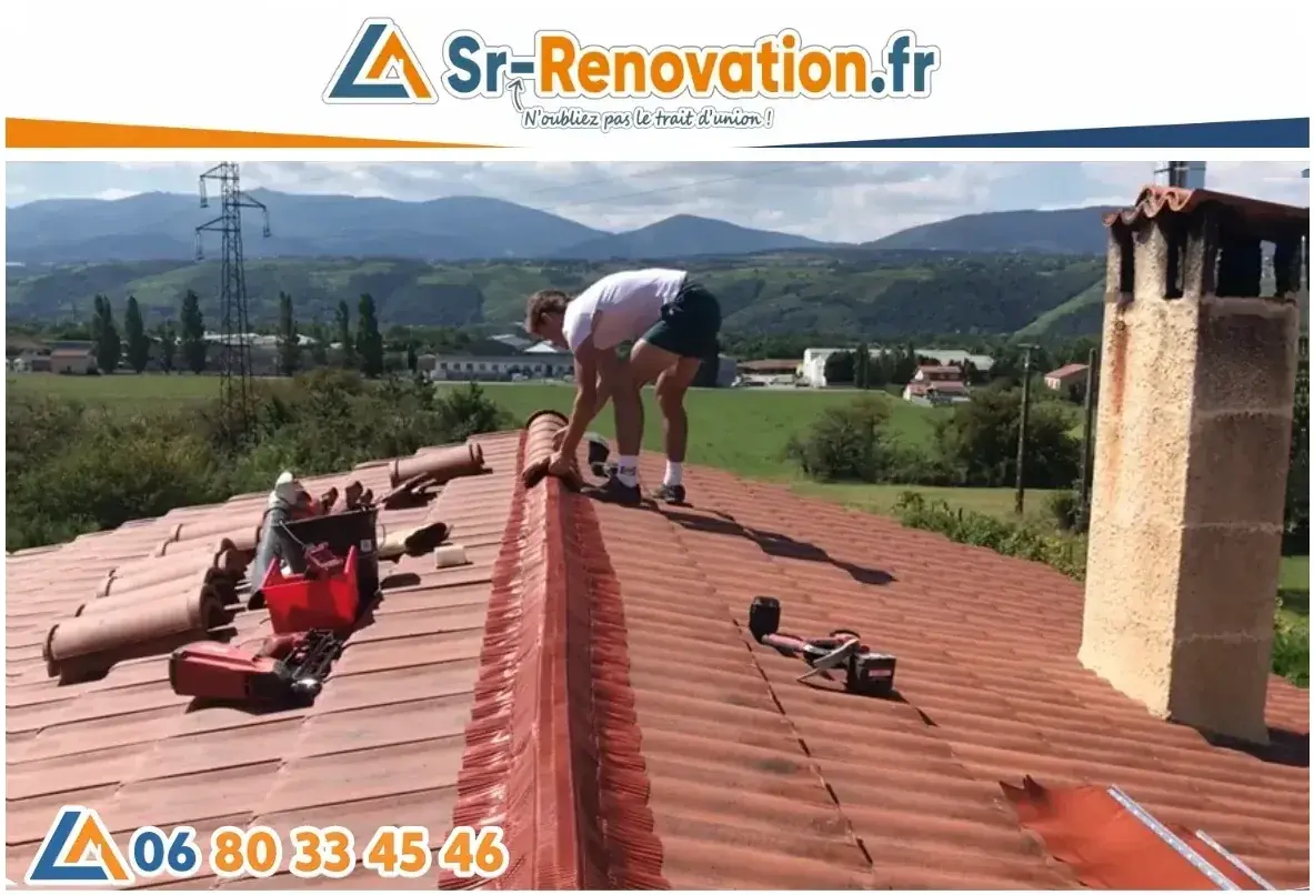 Chantier de réfection complète du faîtage + closoir à Saint-Claude