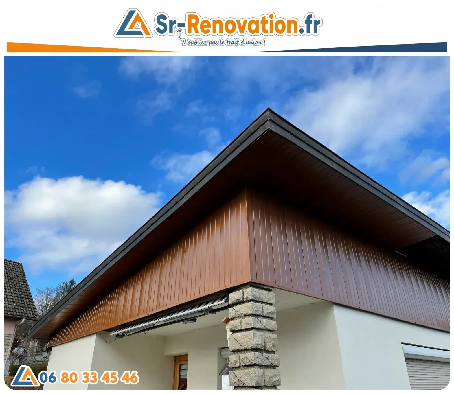 Chantier de pose de sous-faces PVC imitation bois