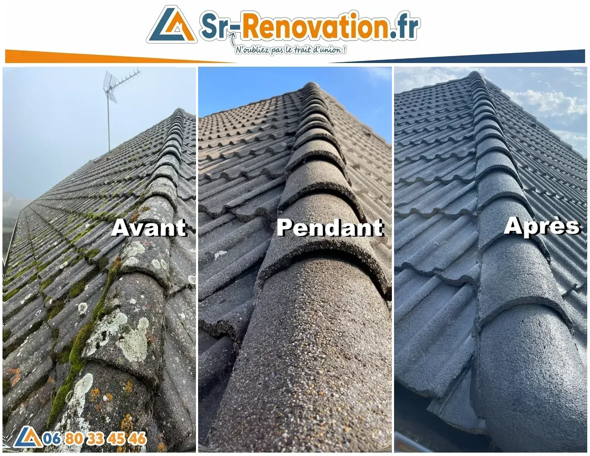 Avant/après nettoyage + peinture résine gris anthracite à Montain