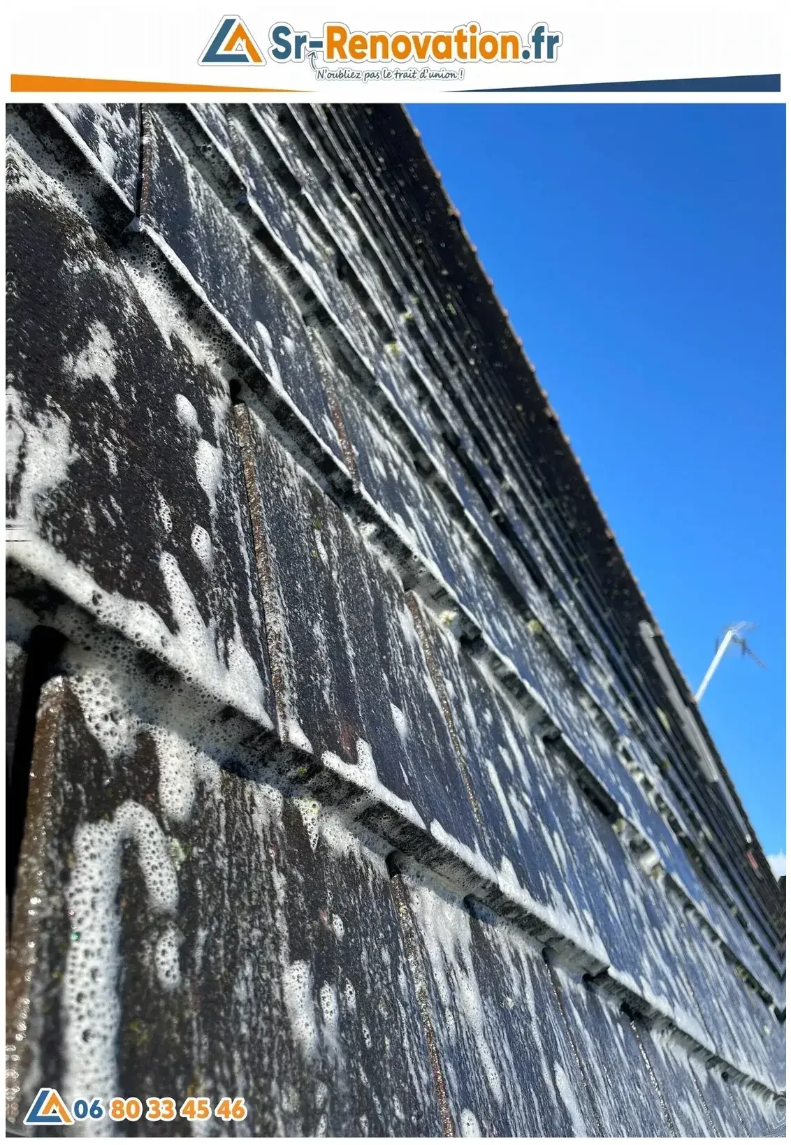 Avant/après traitement sur tuile béton à Dole